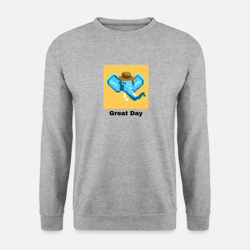 great day elefant - Unisex Pullover - Weißgrau meliert