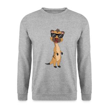 Suricates Motif Vector Mignon Lunettes de soleil bébé - Sweat-shirt Unisexe - gris chiné - Devant - Alina (178cm) & Michal (187cm)