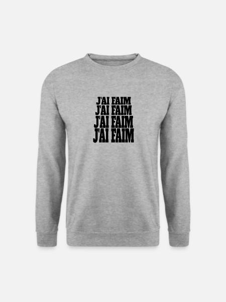 j ai faim - Sweat-shirt Unisexe - gris chiné