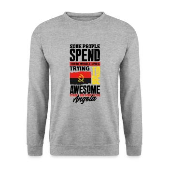 Angola Angola Drapeau angolais Citation amusante - Sweat-shirt Unisexe - gris chiné - Devant - Alina (178cm) & Michal (187cm)