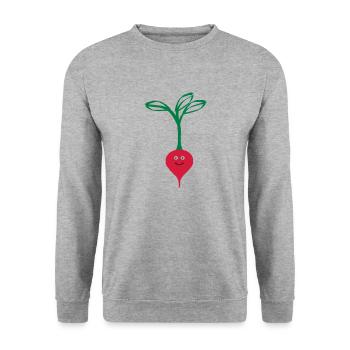 Radieschen - Unisex Pullover - Weißgrau meliert - Vorne - Alina (178cm) & Michal (187cm)