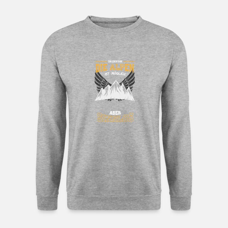 Alpen Berge Leben sinnlos - Unisex Pullover - Weißgrau meliert