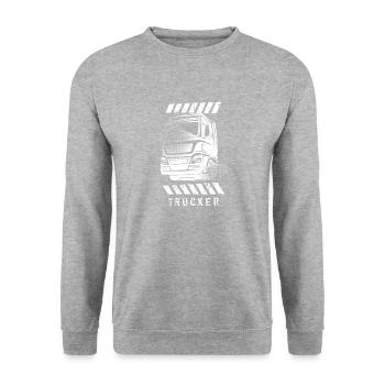 Truck Trucker - Unisex Sweatshirt - salt & pepper - Front - Alina (178cm) & Michal (187cm)