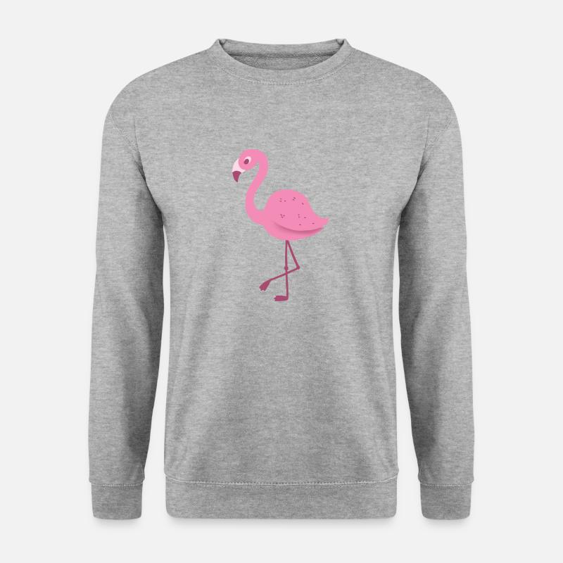 Flamingo - Unisex Pullover - Weißgrau meliert