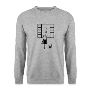 Laveur de vitres - Sweat-shirt Unisexe - gris chiné - Devant - Alina (178cm) & Michal (187cm)