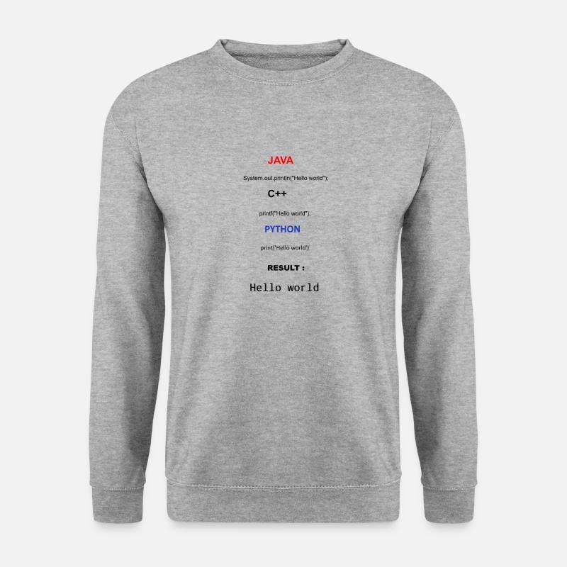 Hallo Welt - Unisex Pullover - Weißgrau meliert