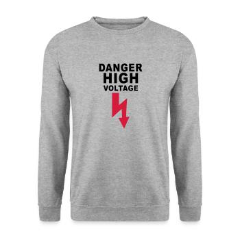danger high voltage - Unisex Sweatshirt - salt & pepper - Front - Alina (178cm) & Michal (187cm)