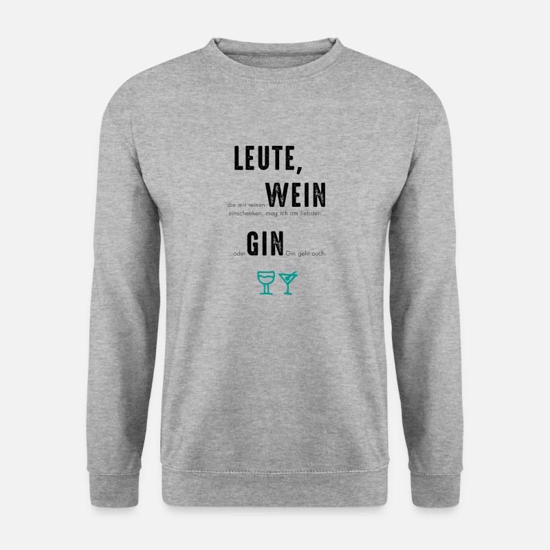 GIN geht auch - Unisex Pullover - Weißgrau meliert