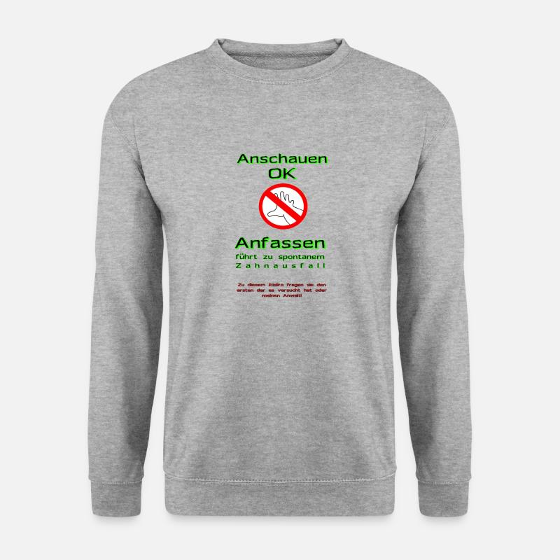 Nicht anfassen - Unisex Pullover - Weißgrau meliert