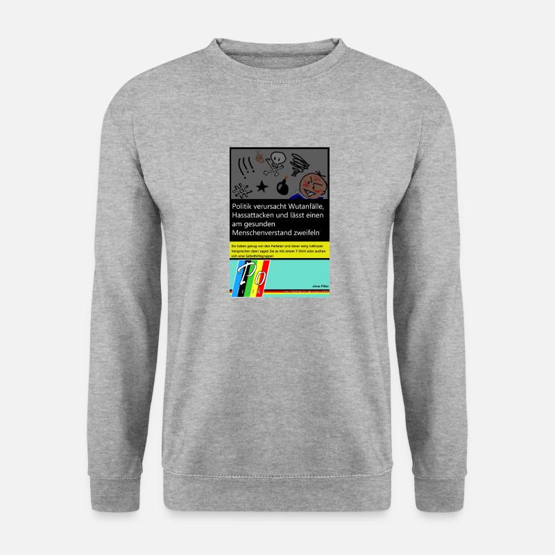 Politik - Unisex Pullover - Weißgrau meliert