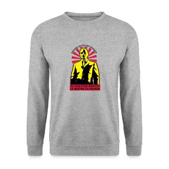 le maitre du monde - Sweat-shirt Unisexe - gris chiné - Devant - Alina (178cm) & Michal (187cm)