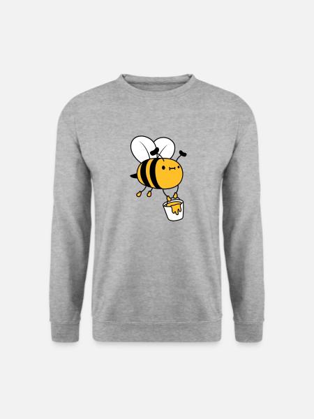 Honig Eimer Biene - Unisex Pullover - Weißgrau meliert