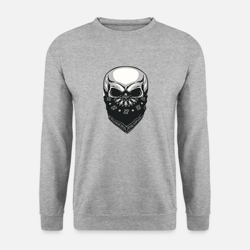 Totenkopf Bandit - Unisex Pullover - Weißgrau meliert