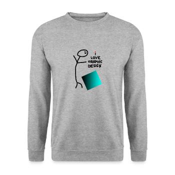I love graphic design - Unisex Sweatshirt - salt & pepper - Front - Alina (178cm) & Michal (187cm)