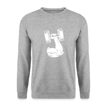 Gym Sport sport de musculation - Sweat-shirt Unisexe - gris chiné - Devant - Alina (178cm) & Michal (187cm)