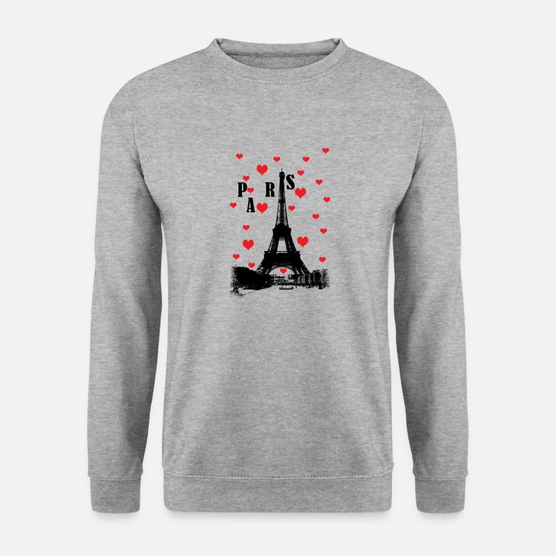 Paris - Unisex Pullover - Weißgrau meliert