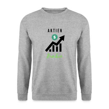 Aktien Junkie 1 - Unisex Pullover - Weißgrau meliert - Vorne - Alina (178cm) & Michal (187cm)