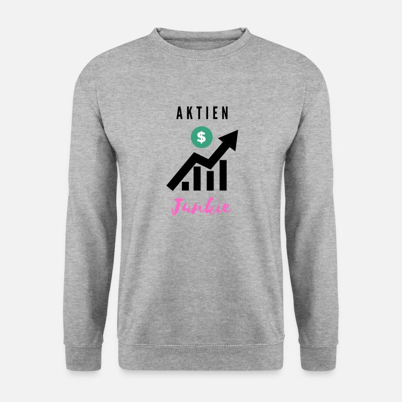 Aktienjunkie 3 - Unisex Pullover - Weißgrau meliert