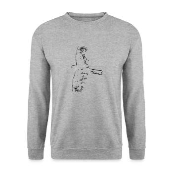 Vogel Raubvogel Adler Tier Vögel Tiere Falke 2 - Unisex Pullover - Weißgrau meliert - Vorne - Alina (178cm) & Michal (187cm)