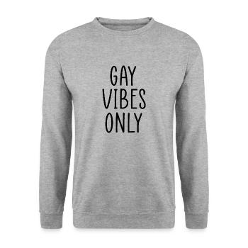 Nur schwule Vibes - Unisex Pullover - Weißgrau meliert - Vorne - Alina (178cm) & Michal (187cm)