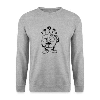 Doubtful question mark skeptical monster - Unisex Sweatshirt - salt & pepper - Front - Alina (178cm) & Michal (187cm)