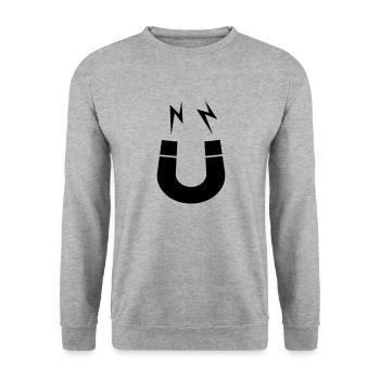 Symbol Magnet Logo Flashes - Unisex Sweatshirt - salt & pepper - Front - Alina (178cm) & Michal (187cm)