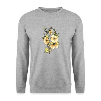 Fleur - Sweat-shirt Unisexe - gris chiné - Devant - Alina (178cm) & Michal (187cm)
