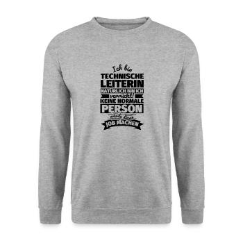 Technische Leiterin Geschenke - Unisex Pullover - Weißgrau meliert - Vorne - Alina (178cm) & Michal (187cm)