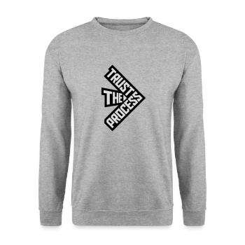 trust the process Quote - Unisex Sweatshirt - salt & pepper - Front - Alina (178cm) & Michal (187cm)