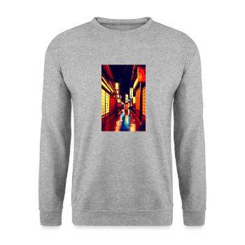 Street 1 - Unisex Sweatshirt - salt & pepper - Front - Alina (178cm) & Michal (187cm)