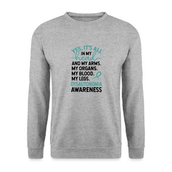 In My Head And My Body Dysautonomia Awareness - Unisex Sweatshirt - salt & pepper - Front - Alina (178cm) & Michal (187cm)