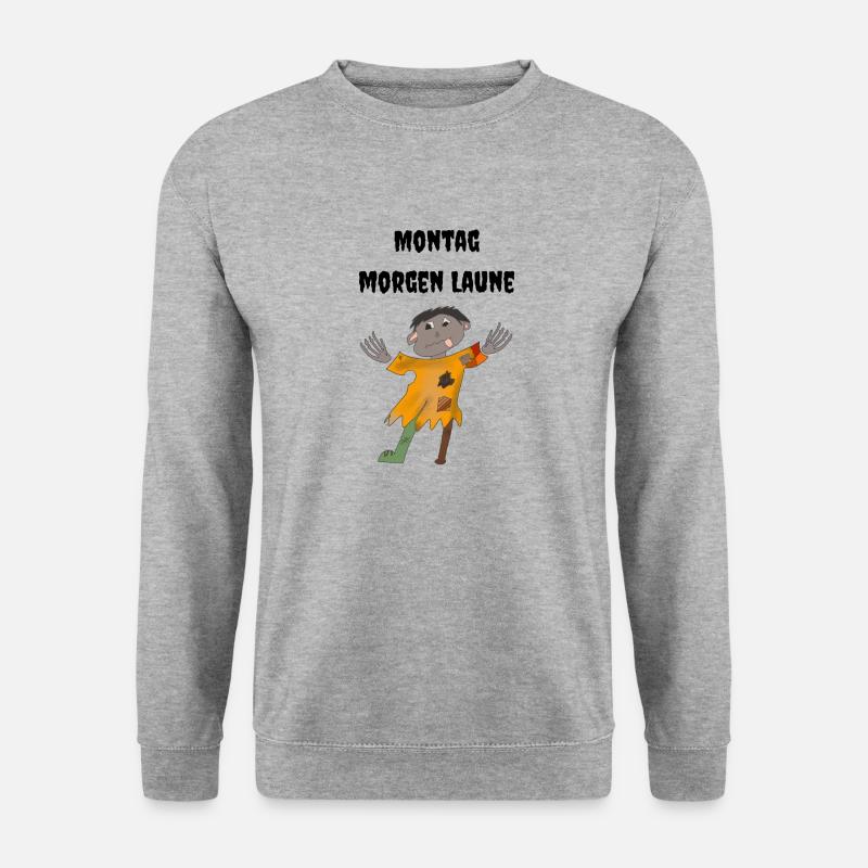 Montag Morgen Laune | Zombie - Unisex Pullover - Weißgrau meliert