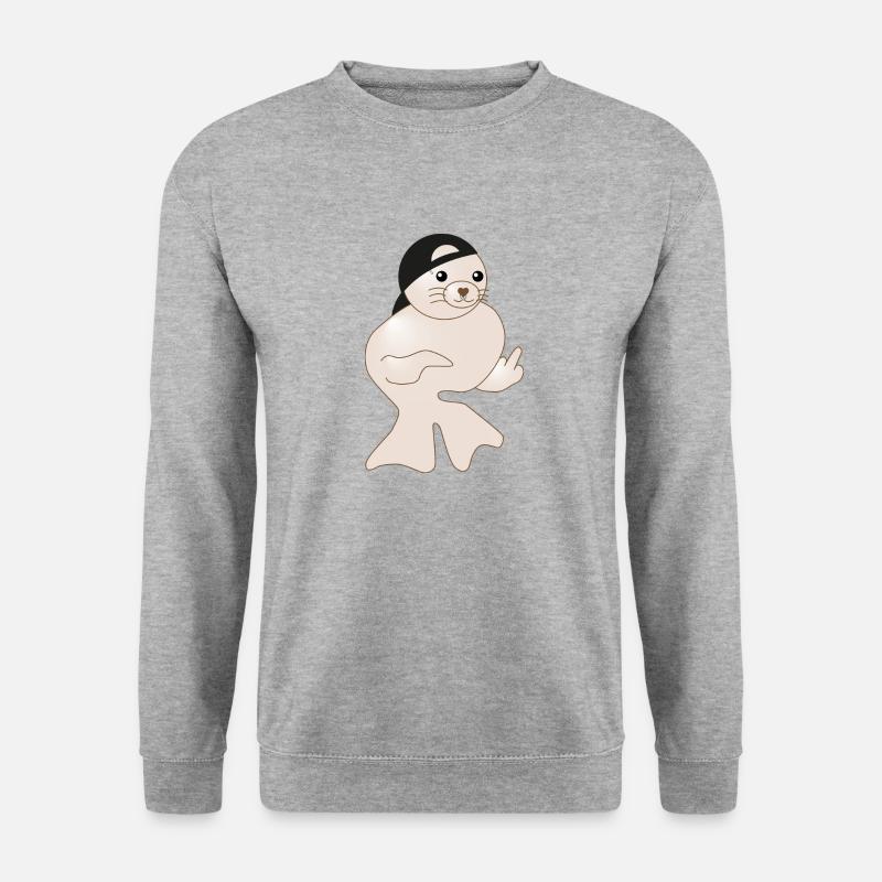 Finger des Siegels - Unisex Pullover - Weißgrau meliert