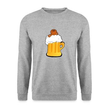 Beer Pool - Unisex Sweatshirt - salt & pepper - Front - Alina (178cm) & Michal (187cm)