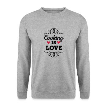Cooking is Love - Unisex Sweatshirt - salt & pepper - Front - Alina (178cm) & Michal (187cm)