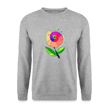 Flower - Unisex Sweatshirt - salt & pepper - Front - Alina (178cm) & Michal (187cm)