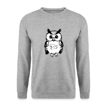 Cute owl - Unisex Sweatshirt - salt & pepper - Front - Alina (178cm) & Michal (187cm)