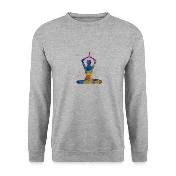 Yoga exercise - Unisex Sweatshirt - salt & pepper - Front - Alina (178cm) & Michal (187cm)