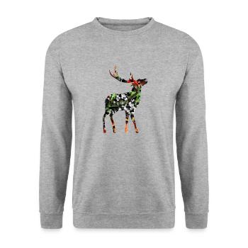 Deer - Unisex Sweatshirt - salt & pepper - Front - Alina (178cm) & Michal (187cm)