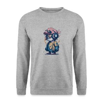 EULE in Cyber Punk Style - Unisex Sweatshirt - salt & pepper - Front - Alina (178cm) & Michal (187cm)