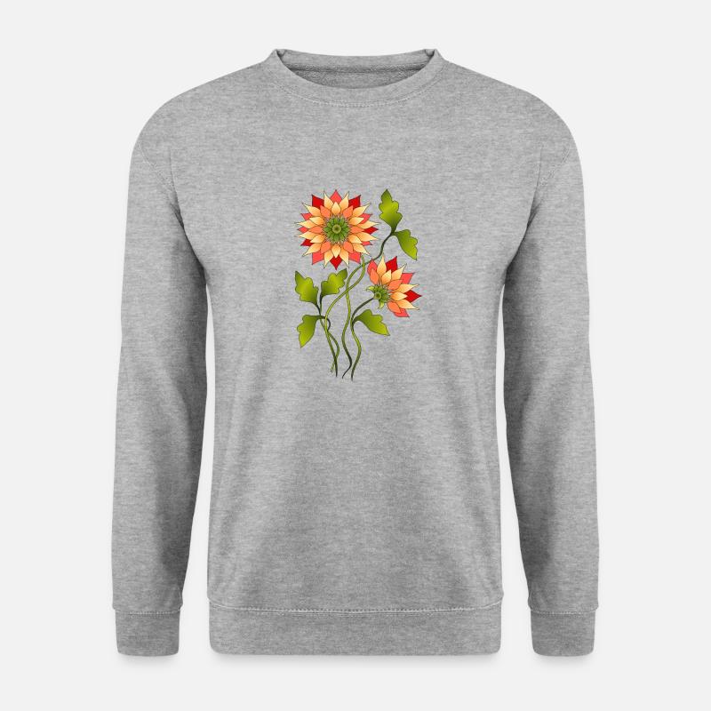 Blumen - Unisex Pullover - Weißgrau meliert