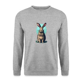 Easter bunny with turquoise egg - Unisex Sweatshirt - salt & pepper - Front - Alina (178cm) & Michal (187cm)
