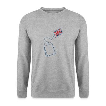 English tea bag - Unisex Sweatshirt - salt & pepper - Front - Alina (178cm) & Michal (187cm)