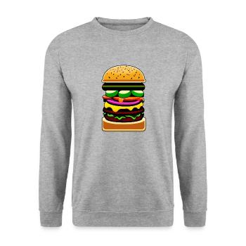 Your burger favorite - Unisex Sweatshirt - salt & pepper - Front - Alina (178cm) & Michal (187cm)