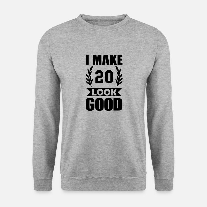 look good 20 - Unisex Pullover - Weißgrau meliert