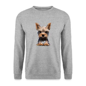 Chien chiot Yorkshire Terrier chien propriétaire chien - Sweat-shirt Unisexe - gris chiné - Devant - Alina (178cm) & Michal (187cm)