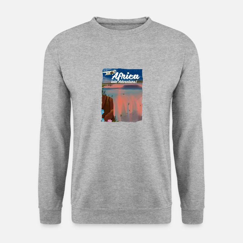 Afrikaner ins Abenteuer - Unisex Pullover - Weißgrau meliert