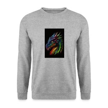 dragon arc en ciel - Sweat-shirt Unisexe - gris chiné - Devant - Alina (178cm) & Michal (187cm)