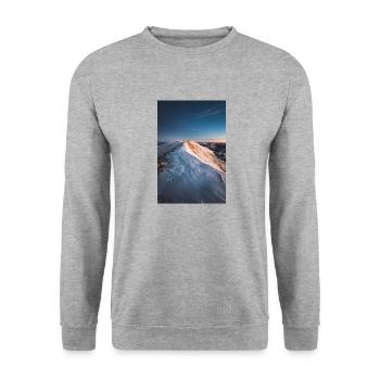 Alpen Glow sur la chaîne de montagnes Agrafa en Grèce - Sweat-shirt Unisexe - gris chiné - Devant - Alina (178cm) & Michal (187cm)