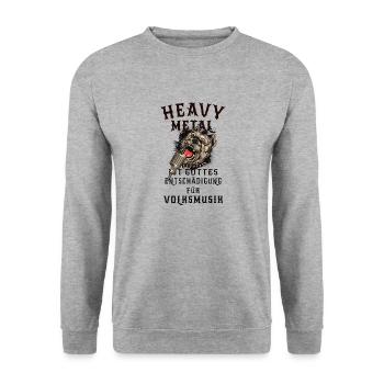 Heavy Metal Music - Unisex Pullover - Weißgrau meliert - Vorne - Alina (178cm) & Michal (187cm)